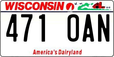 WI license plate 471OAN