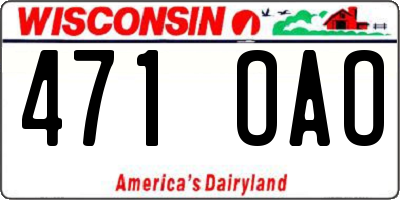 WI license plate 471OAO