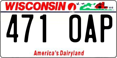WI license plate 471OAP