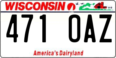 WI license plate 471OAZ