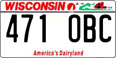 WI license plate 471OBC