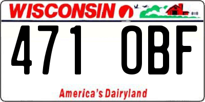 WI license plate 471OBF