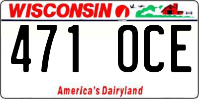 WI license plate 471OCE