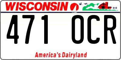 WI license plate 471OCR