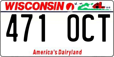 WI license plate 471OCT