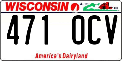 WI license plate 471OCV