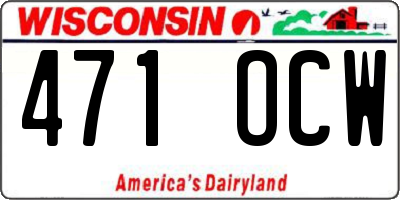 WI license plate 471OCW