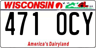 WI license plate 471OCY