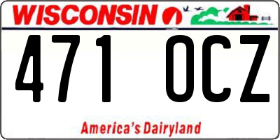 WI license plate 471OCZ