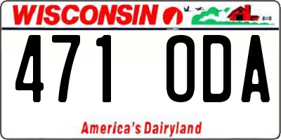 WI license plate 471ODA