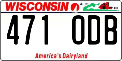 WI license plate 471ODB