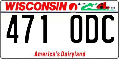 WI license plate 471ODC