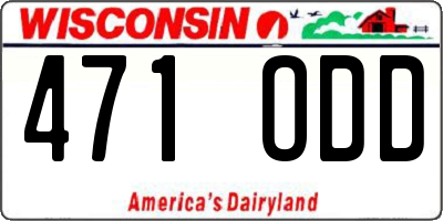 WI license plate 471ODD