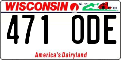 WI license plate 471ODE