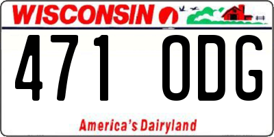 WI license plate 471ODG