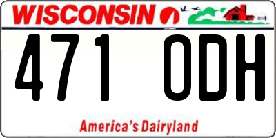 WI license plate 471ODH