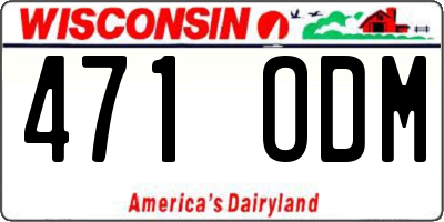 WI license plate 471ODM