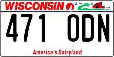 WI license plate 471ODN