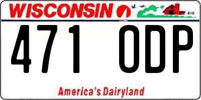 WI license plate 471ODP