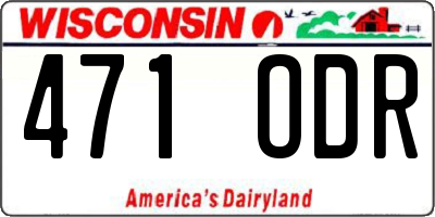 WI license plate 471ODR