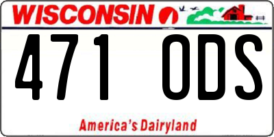 WI license plate 471ODS