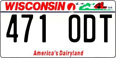 WI license plate 471ODT