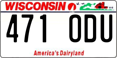 WI license plate 471ODU