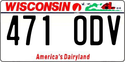 WI license plate 471ODV
