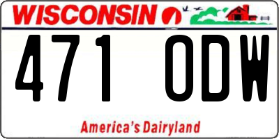 WI license plate 471ODW