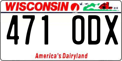 WI license plate 471ODX