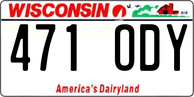 WI license plate 471ODY