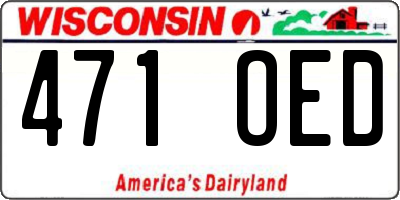 WI license plate 471OED