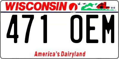 WI license plate 471OEM