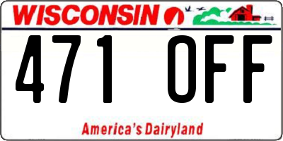 WI license plate 471OFF