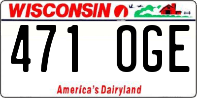 WI license plate 471OGE