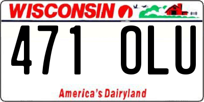 WI license plate 471OLU
