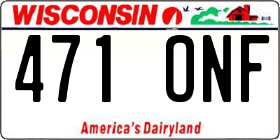 WI license plate 471ONF