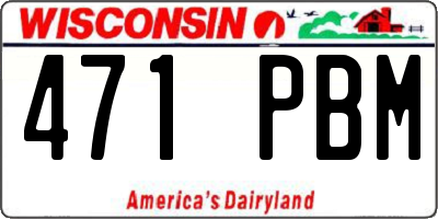 WI license plate 471PBM