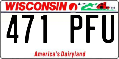 WI license plate 471PFU