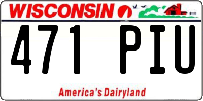 WI license plate 471PIU