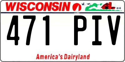 WI license plate 471PIV