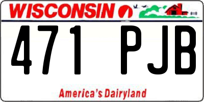 WI license plate 471PJB