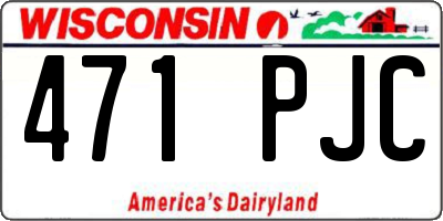 WI license plate 471PJC