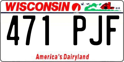 WI license plate 471PJF
