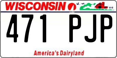 WI license plate 471PJP