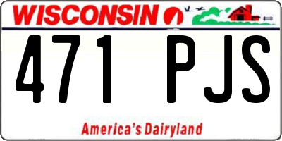 WI license plate 471PJS