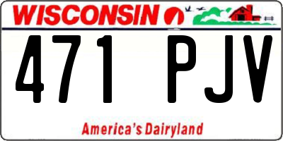 WI license plate 471PJV