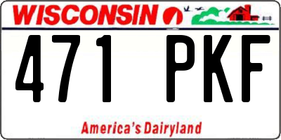 WI license plate 471PKF