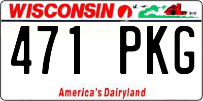 WI license plate 471PKG