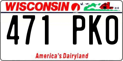 WI license plate 471PKO
